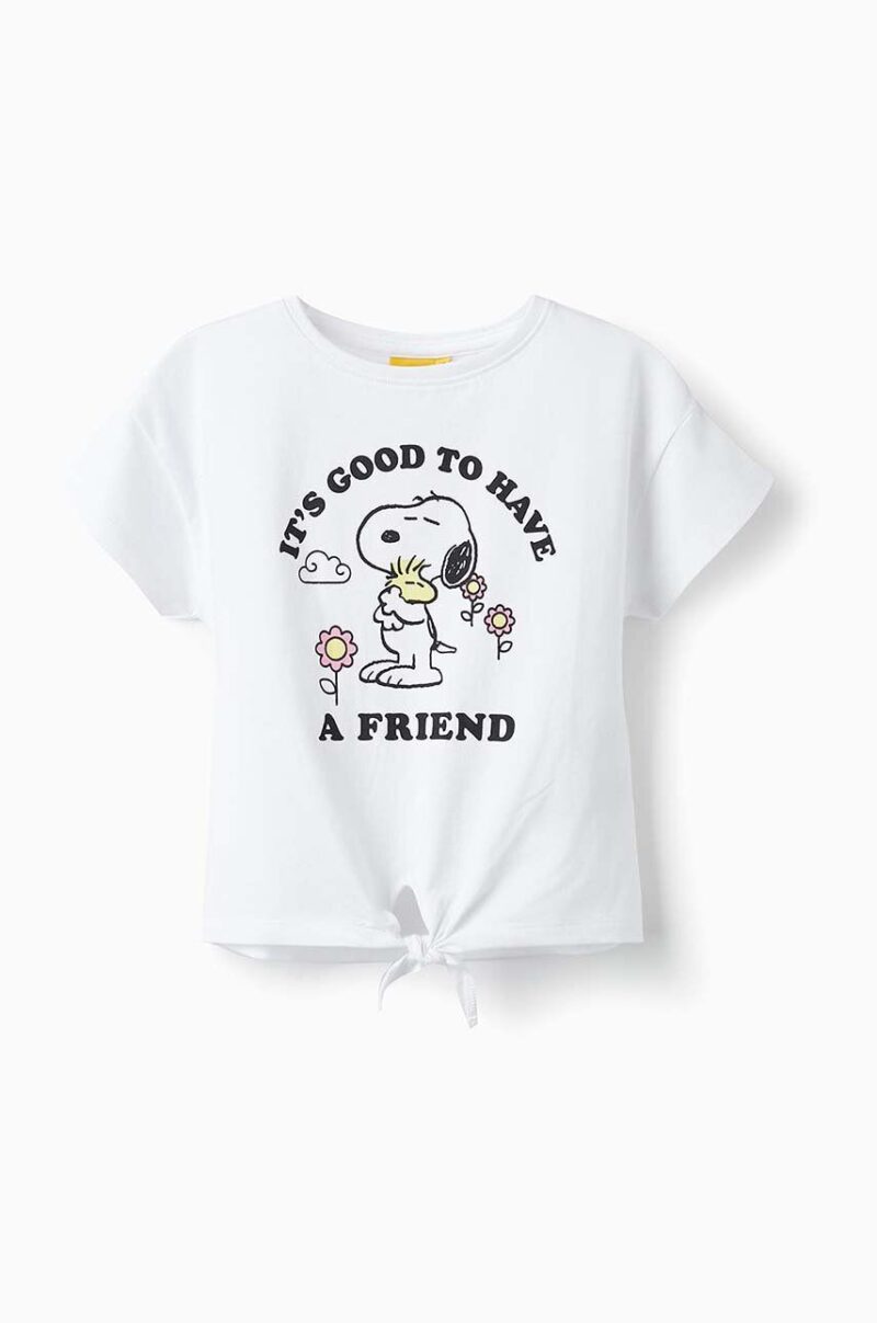 zippy tricou de bumbac pentru copii culoarea alb