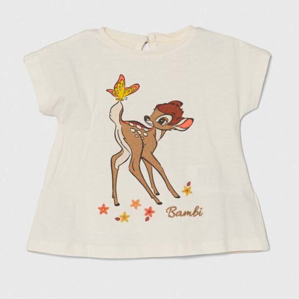 zippy tricou din bumbac pentru bebelusi x Disney culoarea bej