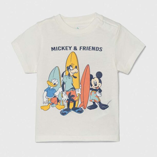 zippy tricou din bumbac pentru bebelusi x Disney culoarea bej