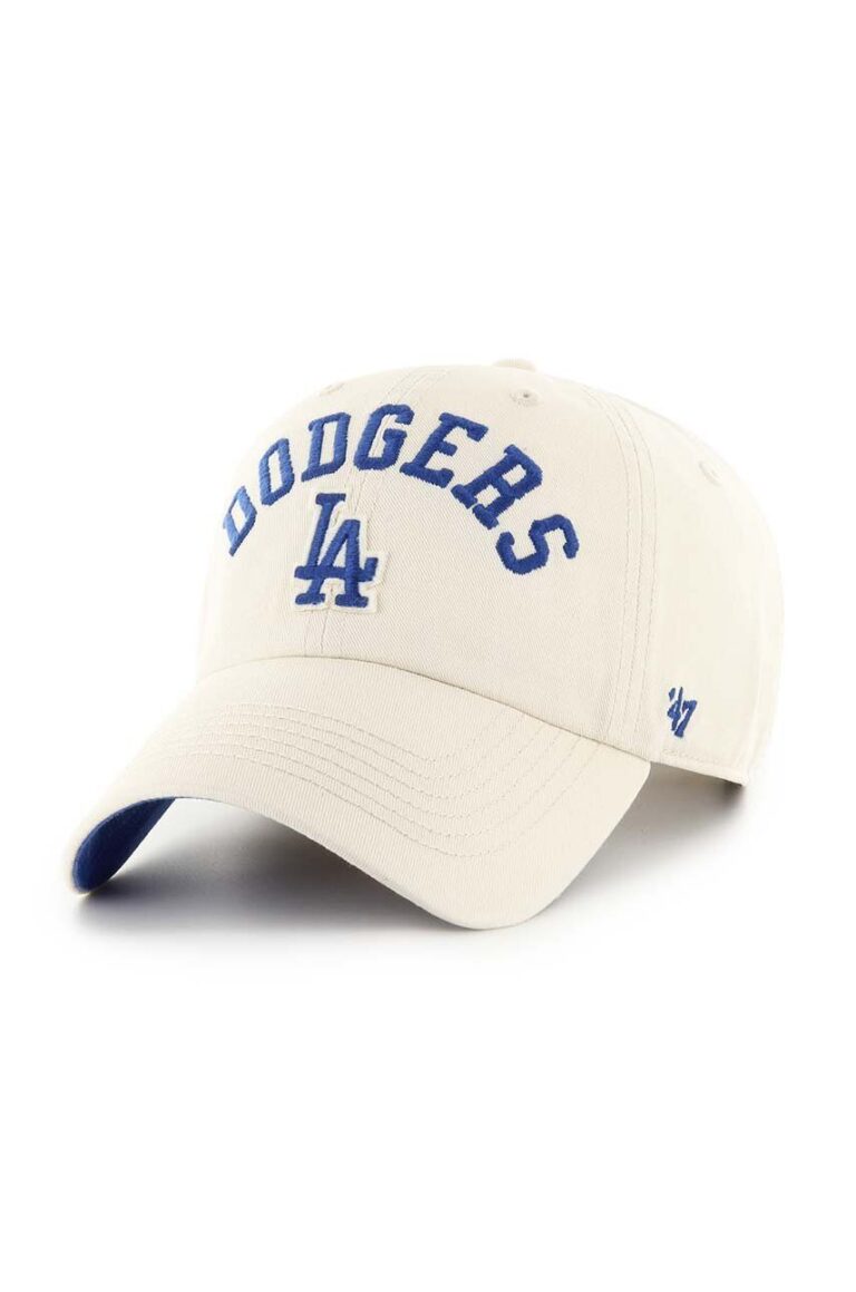 47 brand șapcă de baseball din bumbac MLB Los Angeles Dodgers culoarea bej