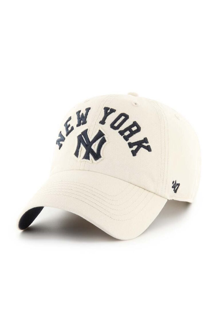 47 brand șapcă de baseball din bumbac MLB New York Yankees culoarea bej