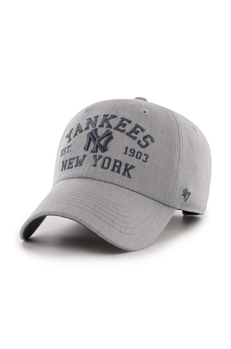 47 brand șapcă de baseball din bumbac MLB New York Yankees culoarea gri