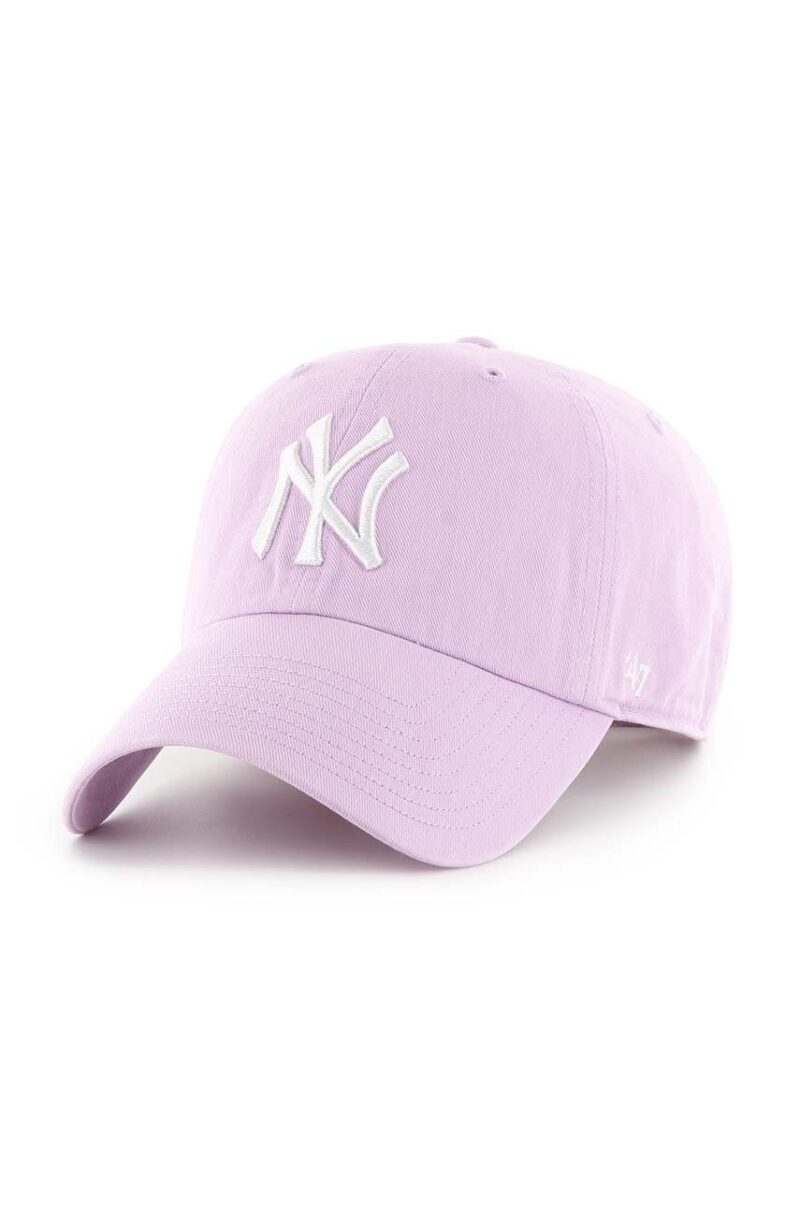 47 brand șapcă de baseball din bumbac MLB New York Yankees culoarea violet