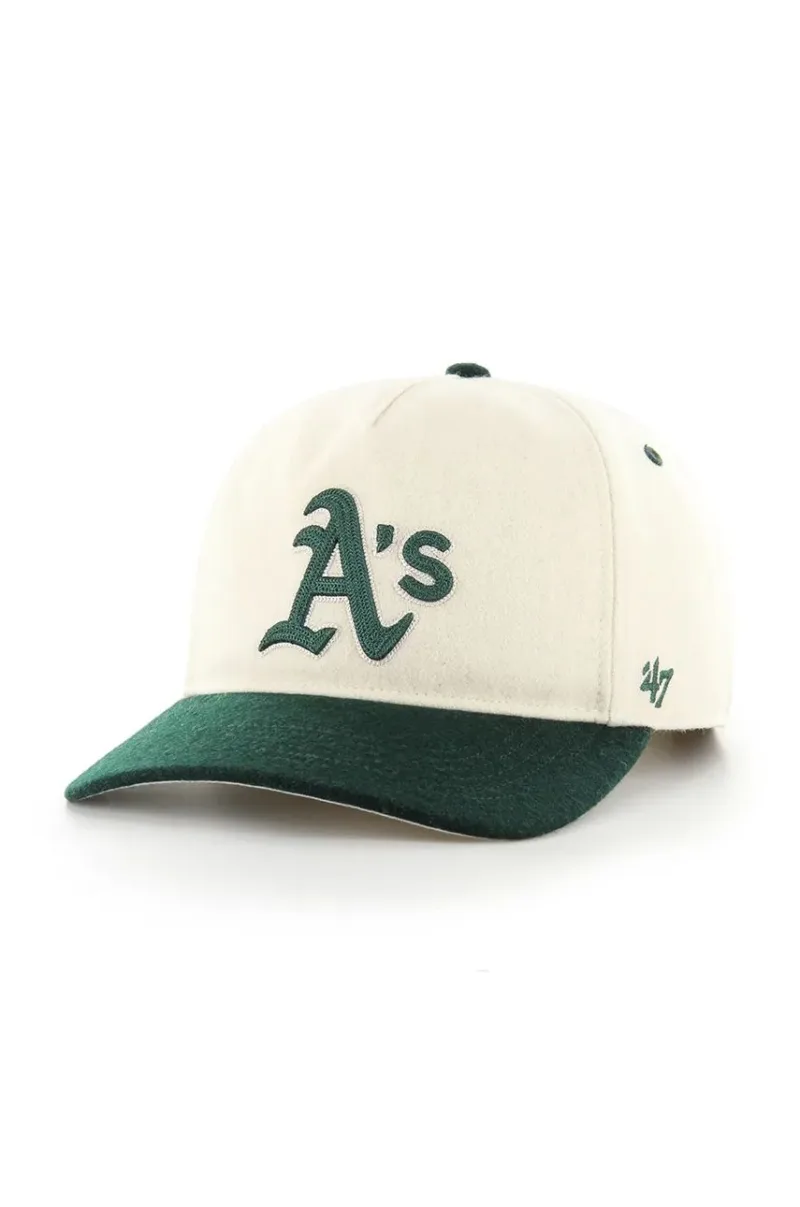 47 brand șapcă de baseball din bumbac MLB Oakland Athletics culoarea bej