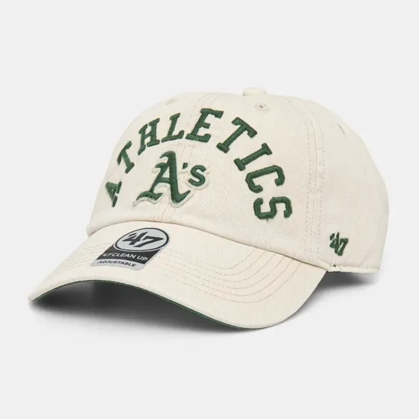 47 brand șapcă de baseball din bumbac MLB Oakland Athletics culoarea bej