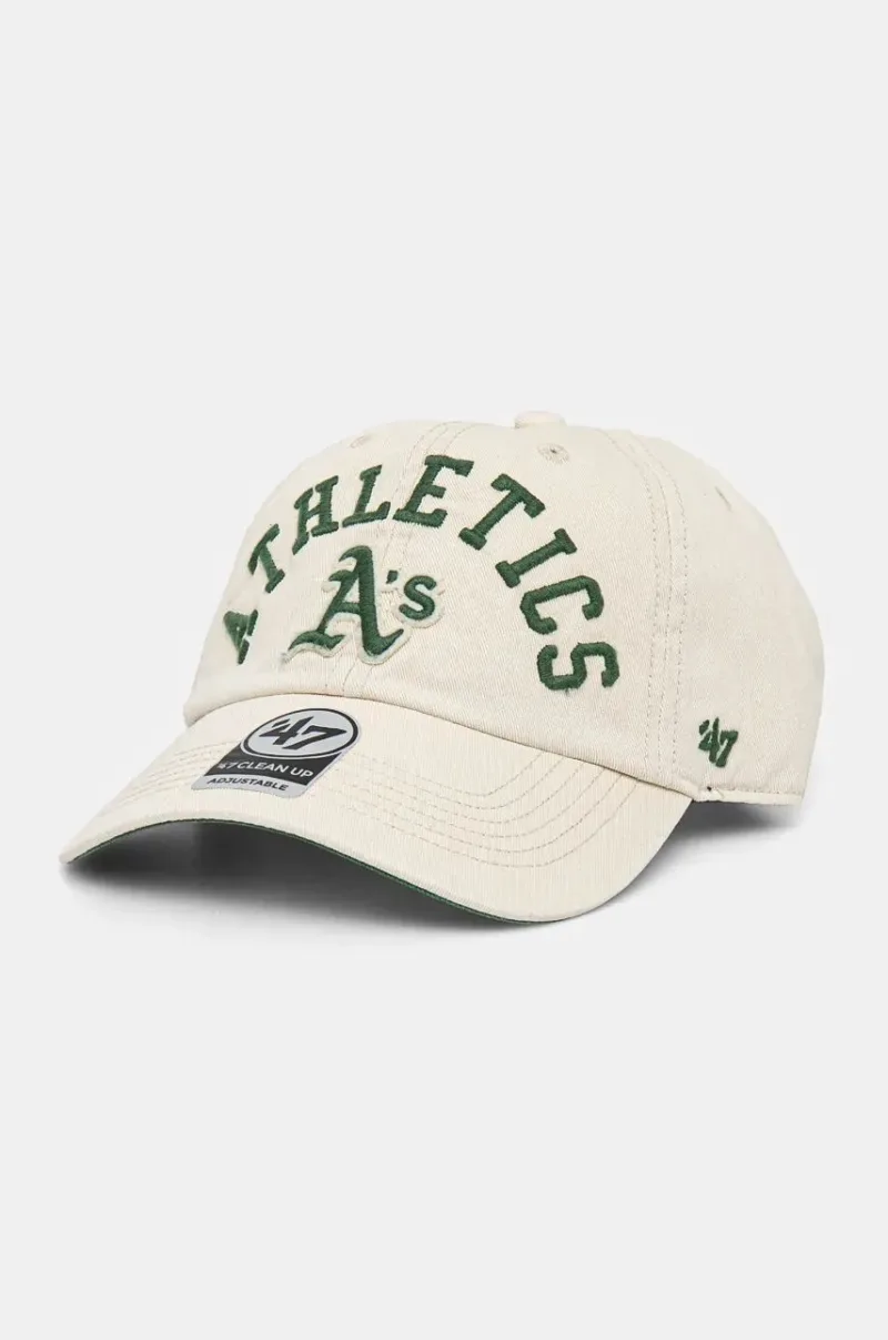 47 brand șapcă de baseball din bumbac MLB Oakland Athletics culoarea bej