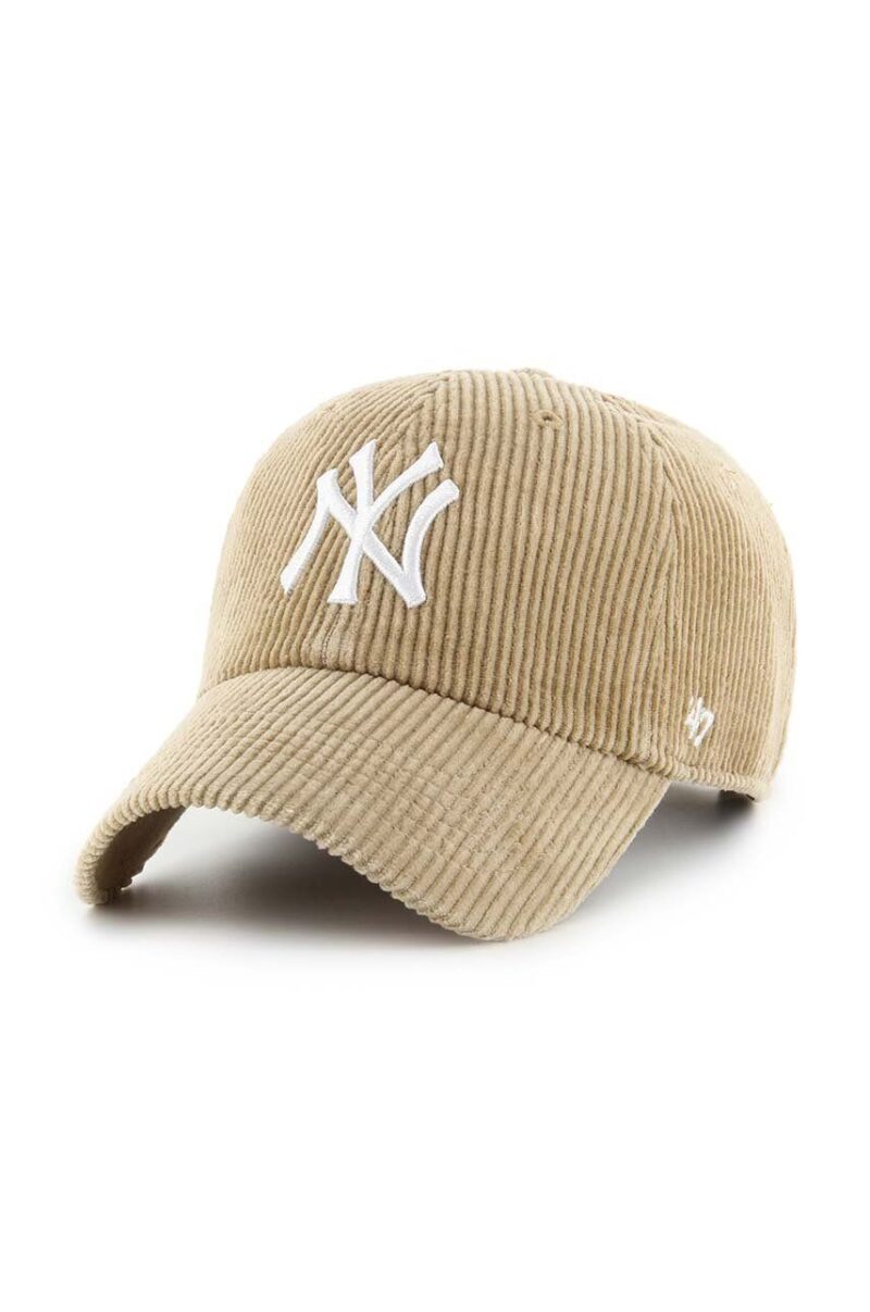 47 brand șapcă de baseball din catifea MLB New York Yankees culoarea bej