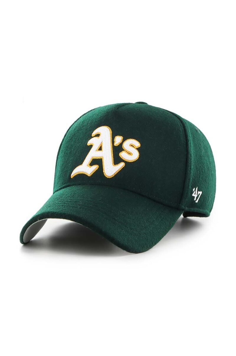 47 brand șapcă din amestec de lână MLB Oakland Athletics culoarea verde