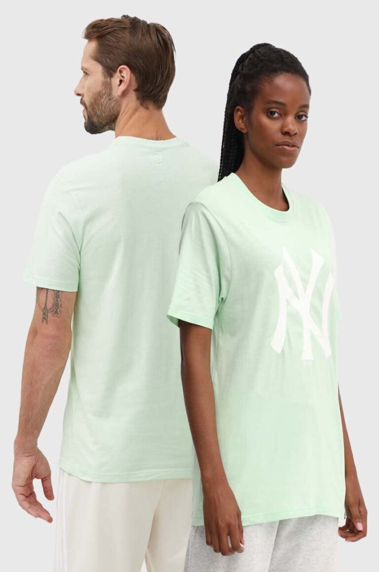 47 brand tricou din bumbac MLB New York Yankees culoarea verde