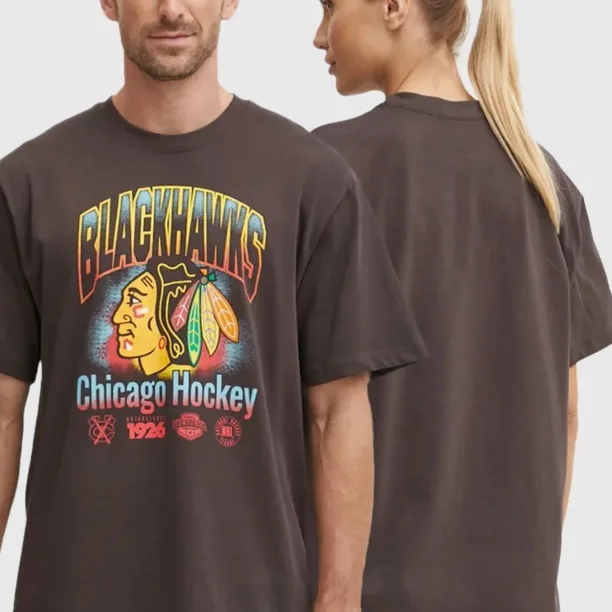 47 brand tricou din bumbac NHL Chicago Blackhawks culoarea gri