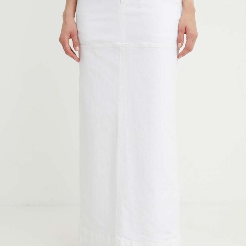 A.L.C. fusta jeans Hunter culoarea alb