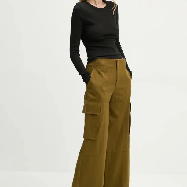 A.L.C. pantaloni de bumbac culoarea verde