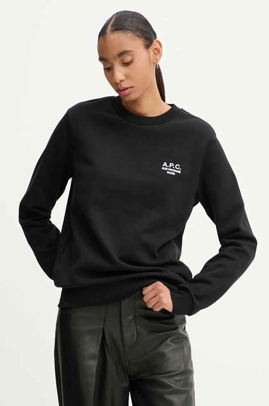 A.P.C. bluza standard rue madame GOTS culoarea negru