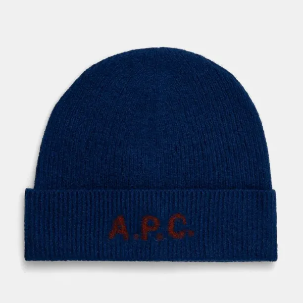 A.P.C. caciula de lana bonnet harry culoarea albastru marin