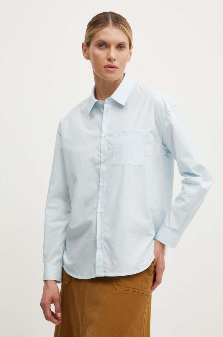 A.P.C. camasa din bumbac chemise boyfriend brodee femei