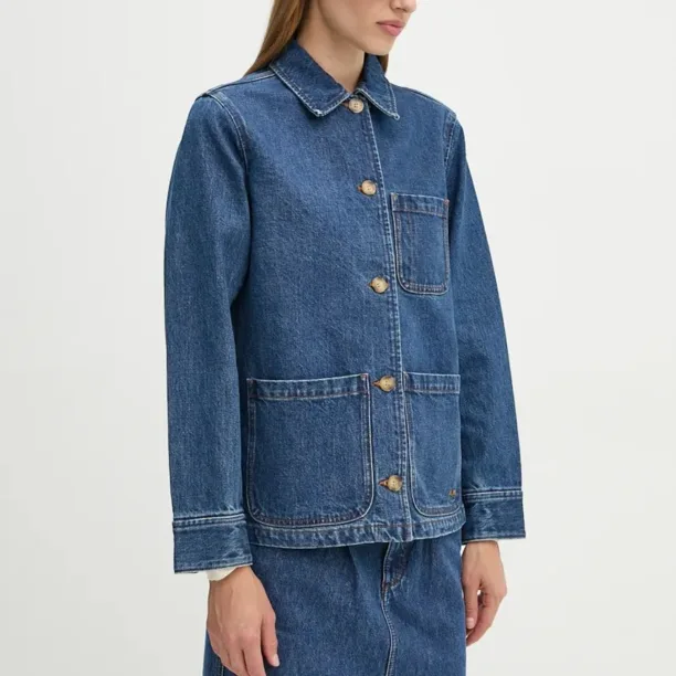 A.P.C. geacă din denim veste silvana logo femei