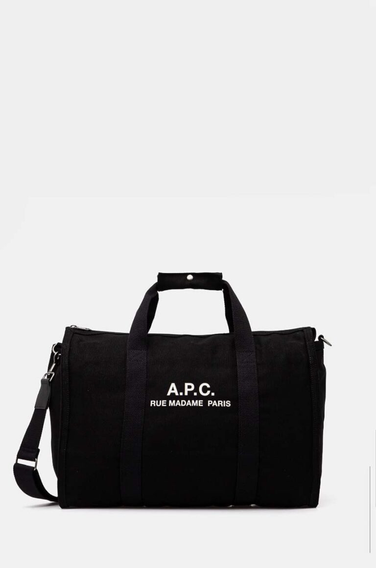 A.P.C. geanta de bumbac gym bag recuperation culoarea negru