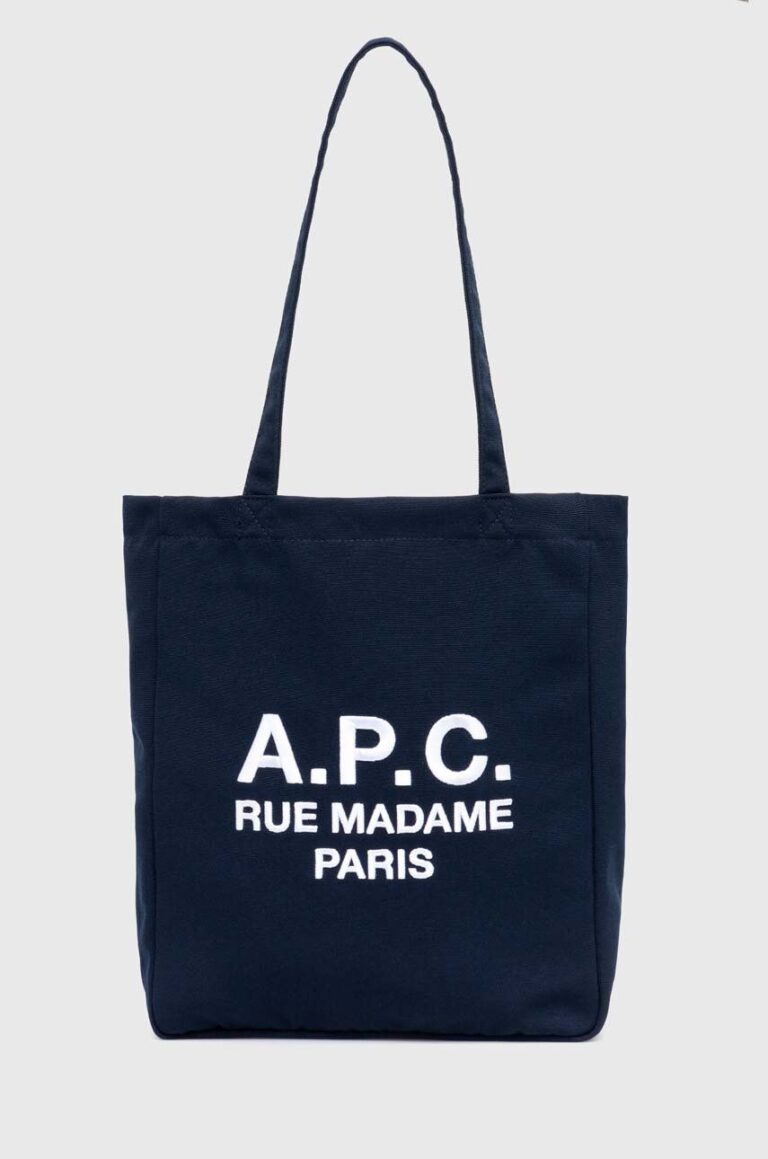 A.P.C. geanta tote lou rue madame culoarea albastru marin