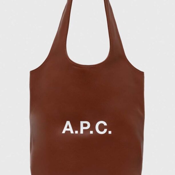 A.P.C. geanta tote ninon small culoarea maro