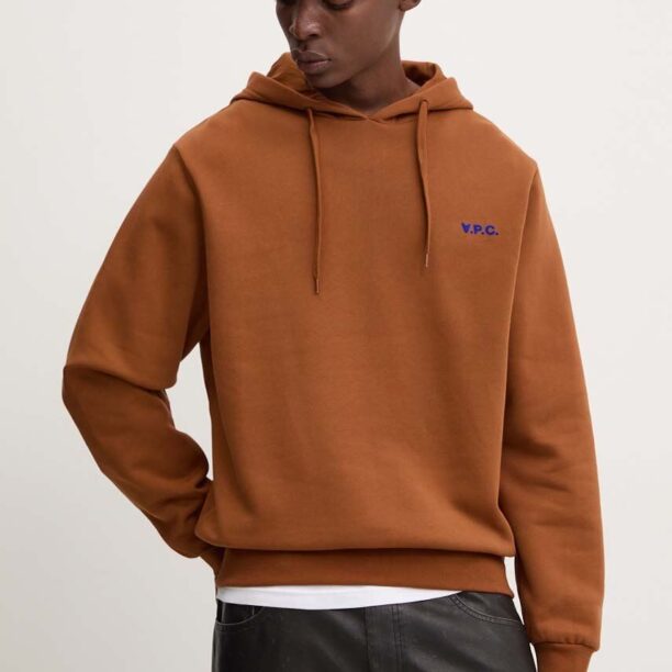 A.P.C. hanorac de bumbac hoodie boxy petit vpc barbati