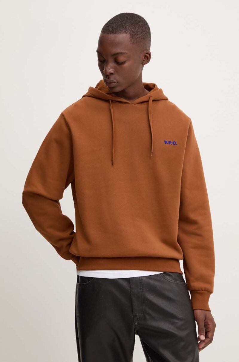 A.P.C. hanorac de bumbac hoodie boxy petit vpc barbati