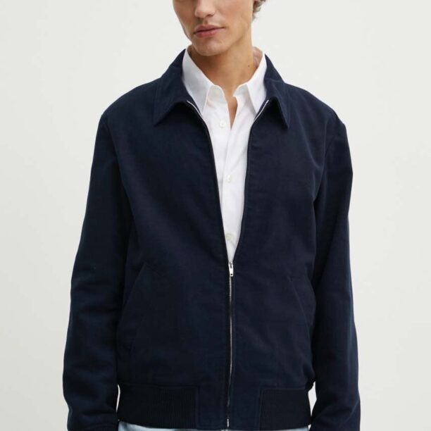 A.P.C. jacheta de bumbac blouson gilles culoarea albastru marin