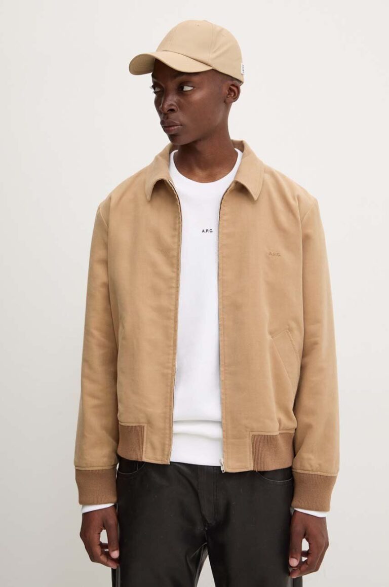 A.P.C. jacheta de bumbac blouson gilles culoarea bej