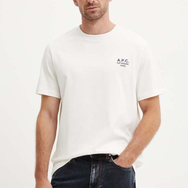 A.P.C. tricou din bumbac standard rue madame GOTS culoarea bej