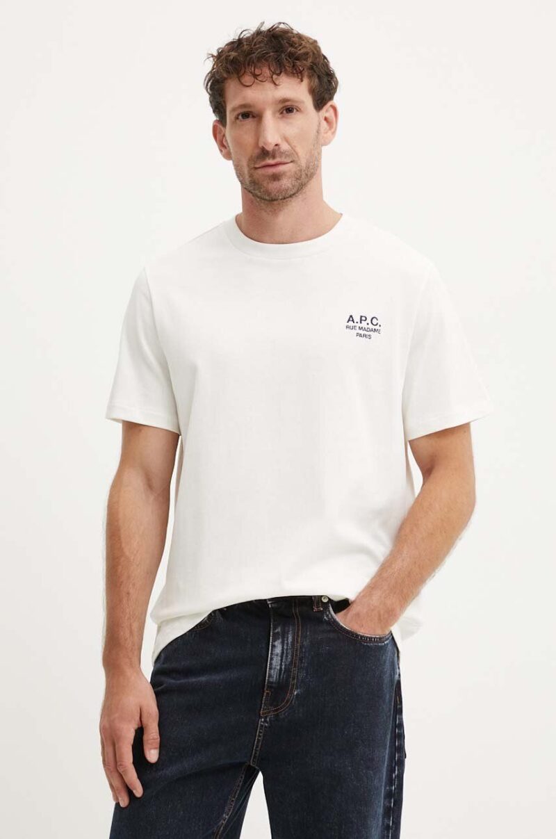 A.P.C. tricou din bumbac standard rue madame GOTS culoarea bej