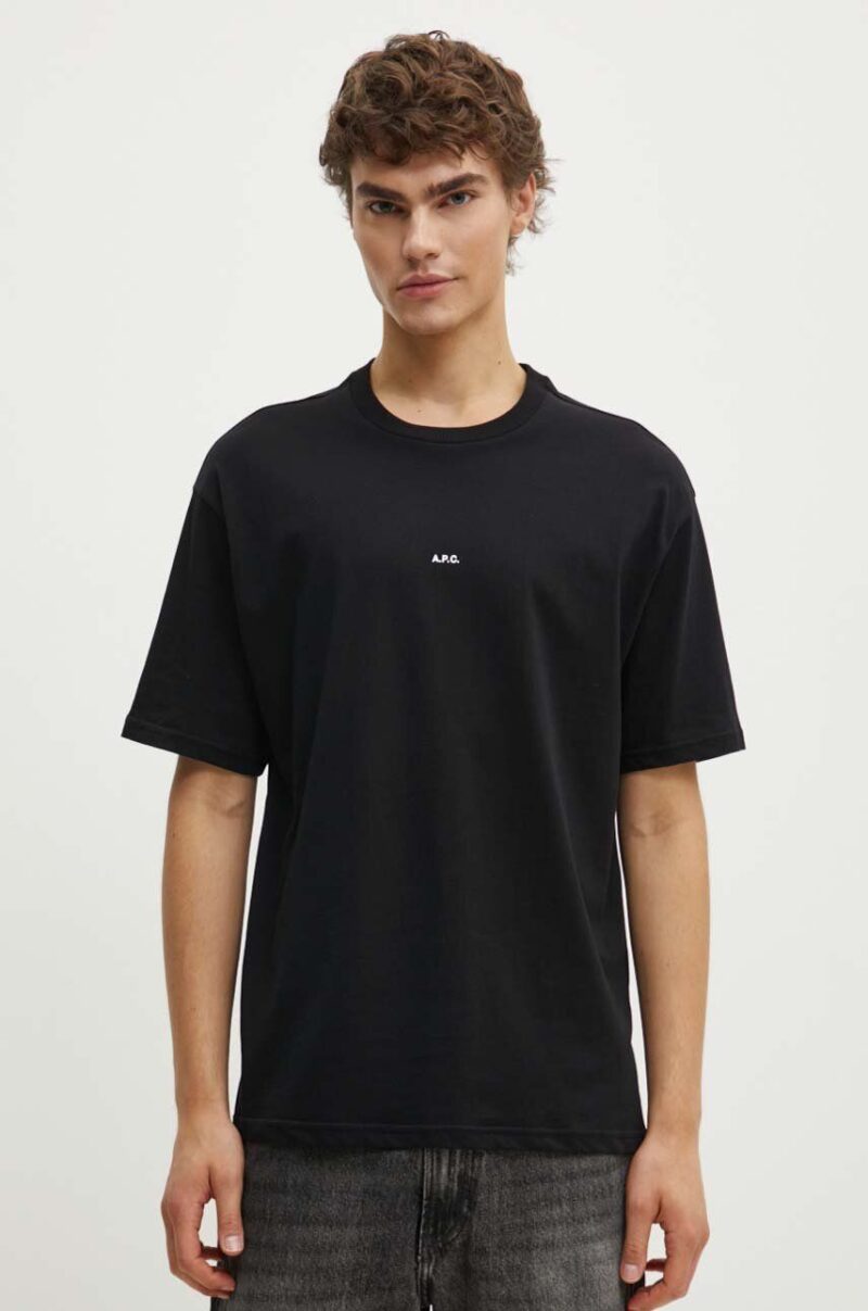 A.P.C. tricou din bumbac t-shirt boxy micro logo GOTS barbati