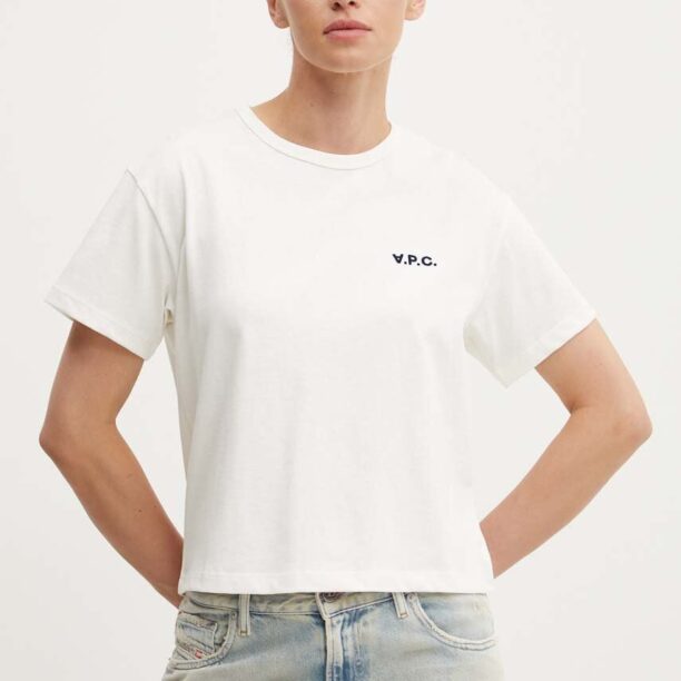 A.P.C. tricou din bumbac t-shirt boxy petit vpc femei