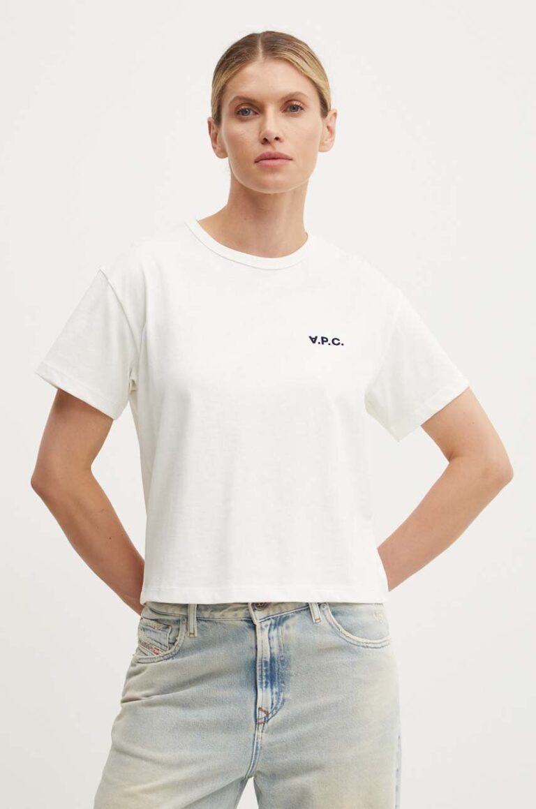 A.P.C. tricou din bumbac t-shirt boxy petit vpc femei