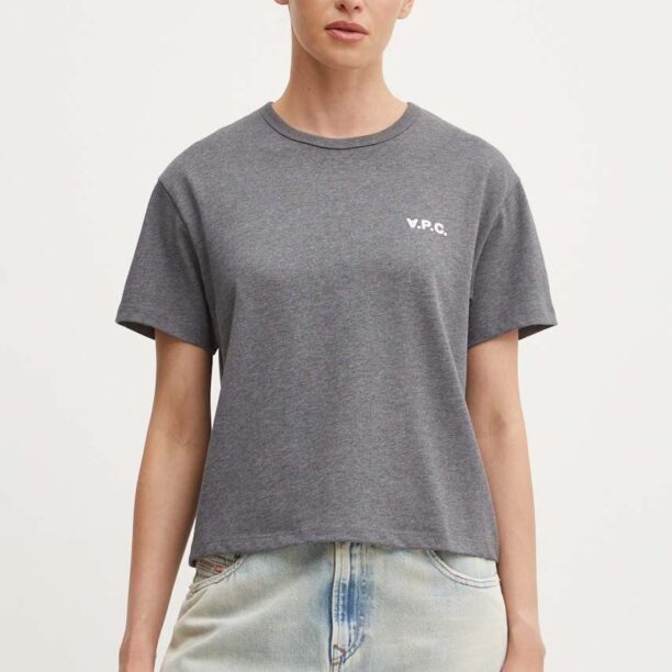 A.P.C. tricou din bumbac t-shirt boxy petit vpc femei