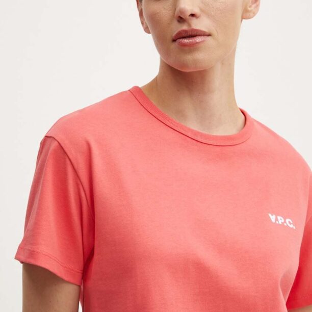 A.P.C. tricou din bumbac t-shirt boxy petit vpc femei