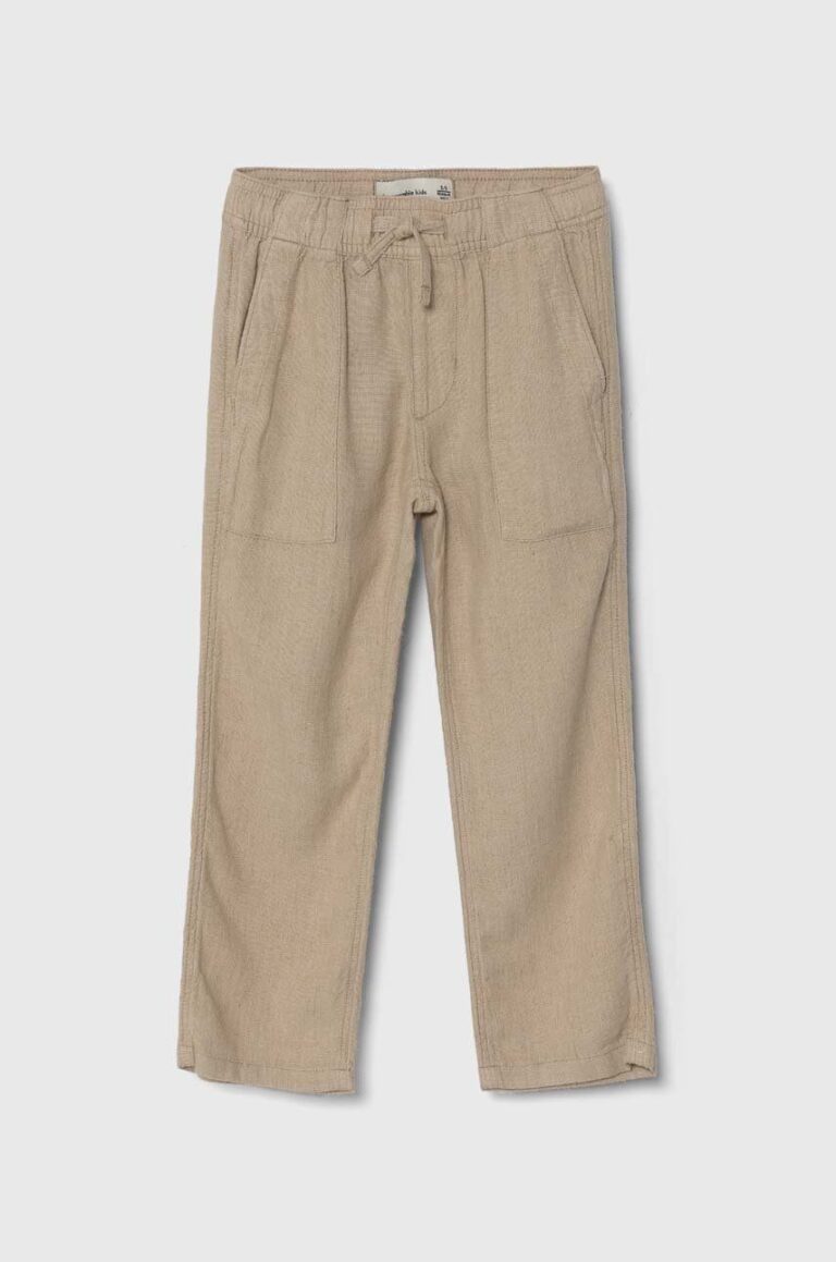 Abercrombie & Fitch pantaloni de in pentru copii culoarea bej