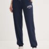 Abercrombie & Fitch pantaloni de trening culoarea albastru marin