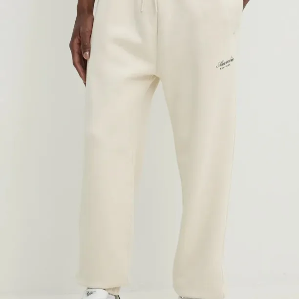 Abercrombie & Fitch pantaloni de trening culoarea bej