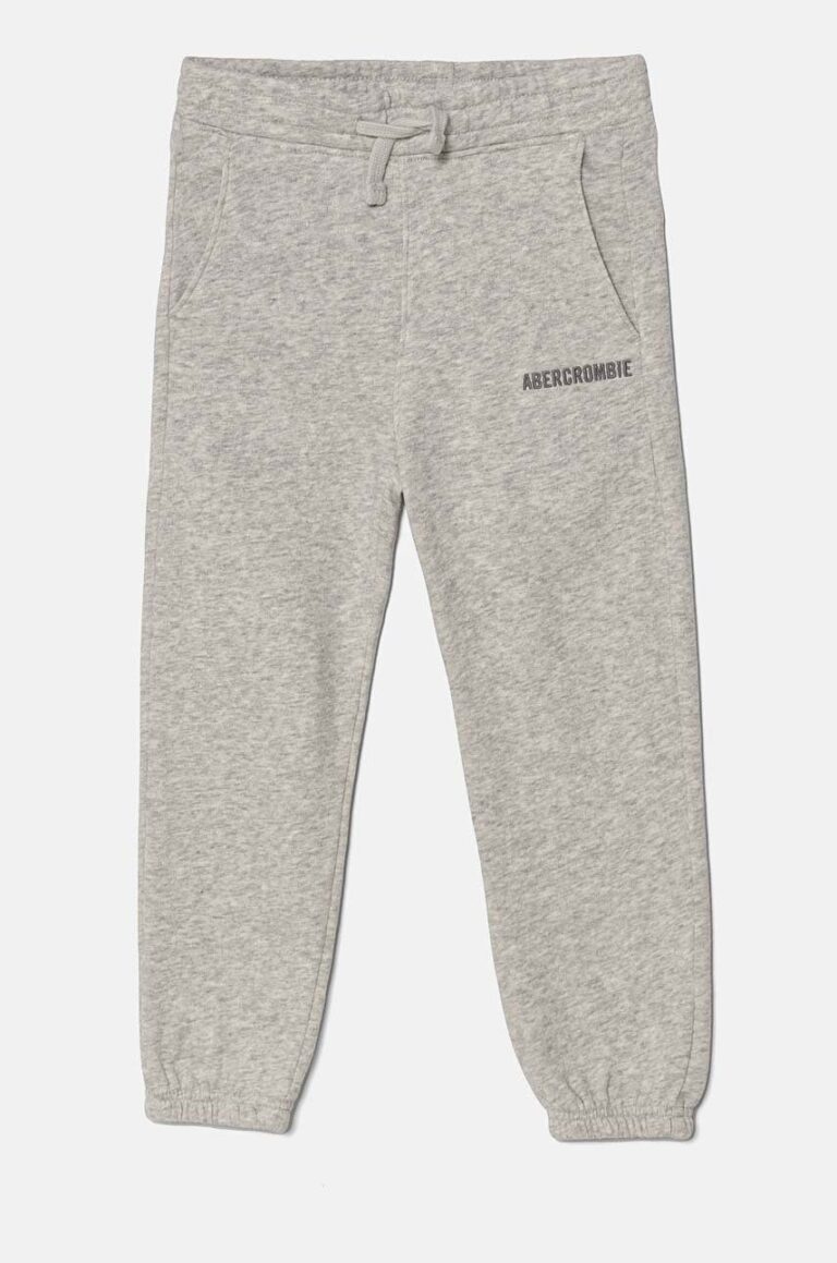 Abercrombie & Fitch pantaloni de trening pentru copii culoarea gri