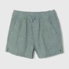 Abercrombie & Fitch pantaloni scurți de in pentru copii culoarea verde