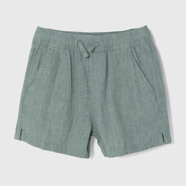 Abercrombie & Fitch pantaloni scurți de in pentru copii culoarea verde