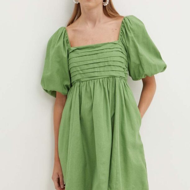 Abercrombie & Fitch rochie din in culoarea verde