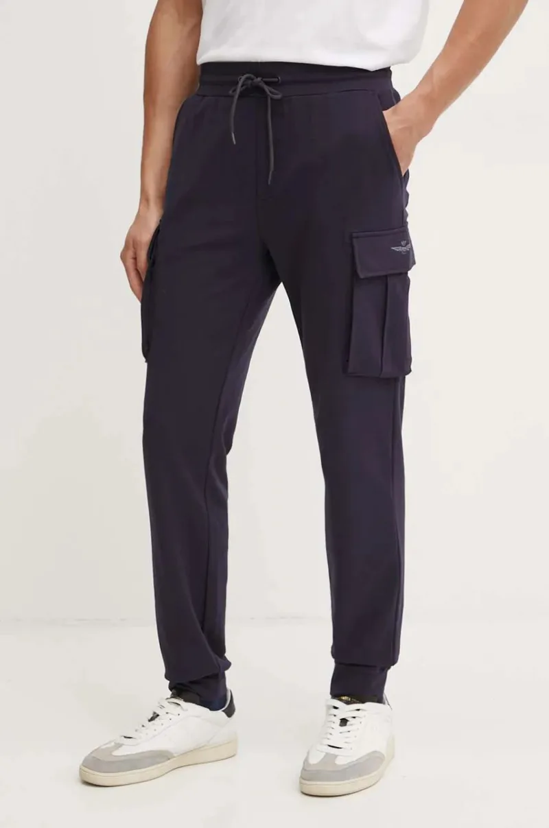 Aeronautica Militare pantaloni de trening culoarea albastru marin