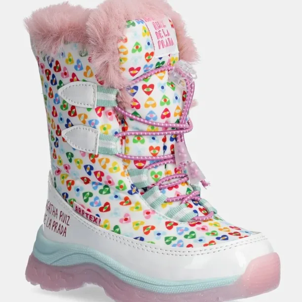 Agatha Ruiz de la Prada cizme de iarna copii culoarea alb