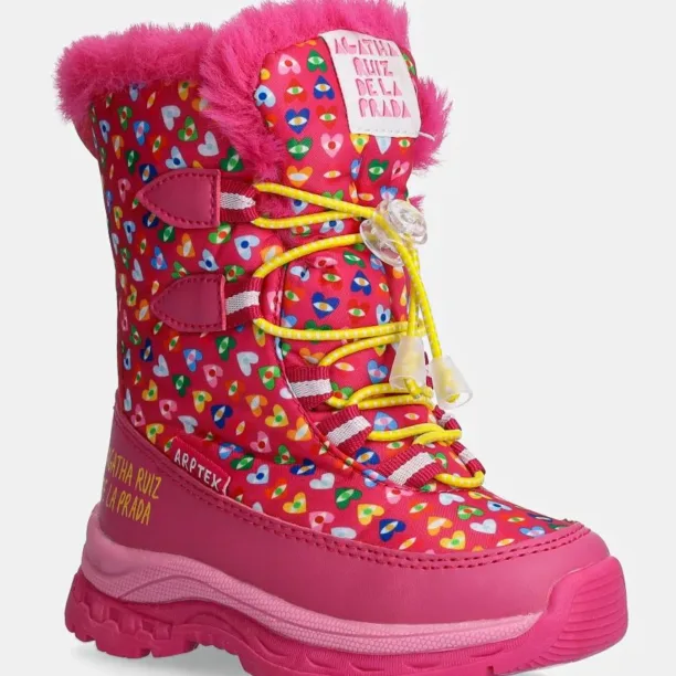 Agatha Ruiz de la Prada cizme de iarna copii culoarea roz