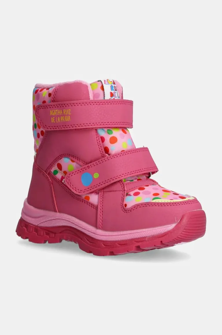 Agatha Ruiz de la Prada cizme de iarna pentru copii culoarea roz