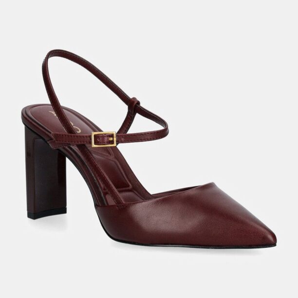 Aldo pantofi de piele DARABRIVER culoarea bordo