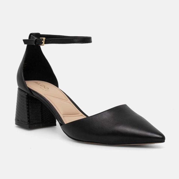 Aldo pantofi de piele UNERAL culoarea negru