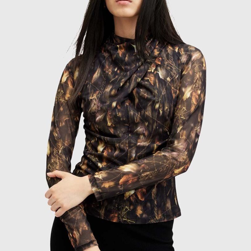 AllSaints bluza TIA MESH TOP femei