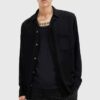 AllSaints camasa din amestec de in CUDI LS SHIRT culoarea negru