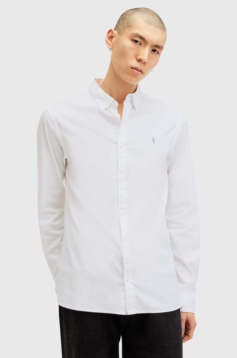 AllSaints camasa din bumbac HAWTHORNE LS SHIRT barbati